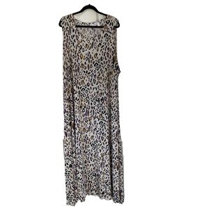 Attitudes by Renee Unstructured Stretchy Animal Print Maxi Dress - Size 3X